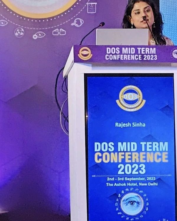 Dr. Anchal Gupta speaking at the DOS Mid-Term Conference 2023