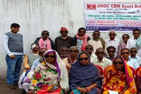Patients gathered at a Nayan Hans camp
