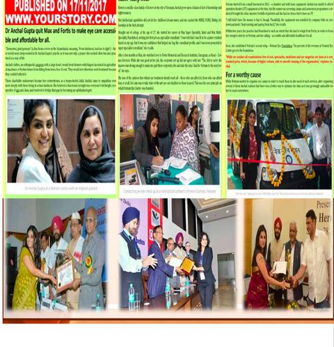 YourStory coverage of Dr. Anchal Gupta: Dr Anchal Gupta and the work of Netram Eye Foundation